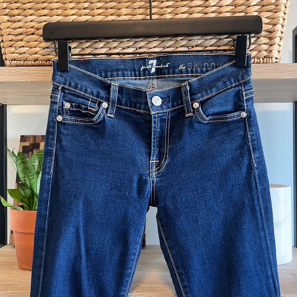 7 For All Mankind Low-Rise The Skinny Jeans, 24 - Picture 2 of 9